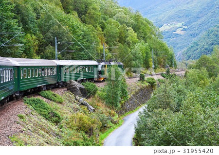 By the train across Scandinavian mountains By the train across Scandinavian mountains 31955420