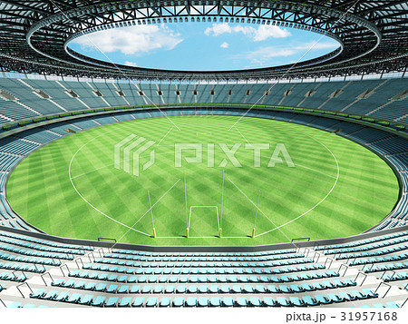 Australian football stadium with sky blue seats Australian football stadium with sky blue seats 31957168