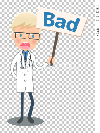 Doctor in white clothes showing bad 31958103
