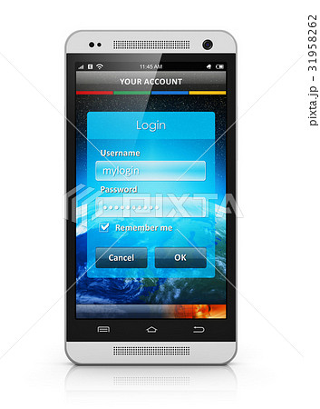 Login screen on smartphone 31958262