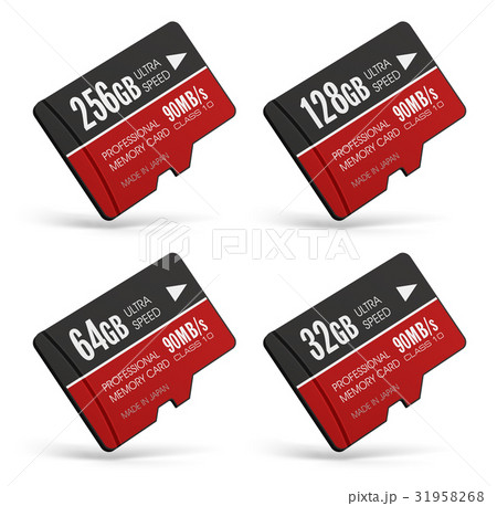 Set of high speed MicroSD flash memory cards 31958268