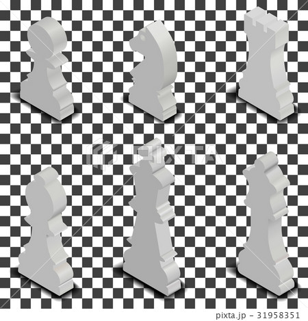 Chess figures isometric, vector illustration. 31958351