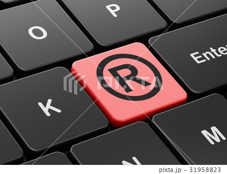 Law concept: Registered on computer keyboard Law concept: Registered on computer keyboard 31958823