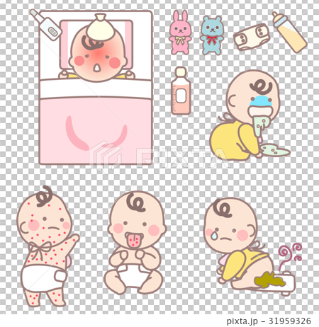 各種嬰兒生病了 各種嬰兒生病了 31959326