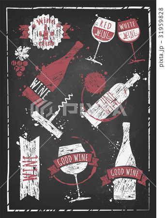 vector icon set - wine from the different 31959828