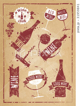 vector icon set - wine from the different 31959841