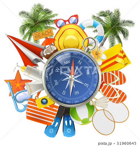 Vector Beach Accessories with Compass 31960645
