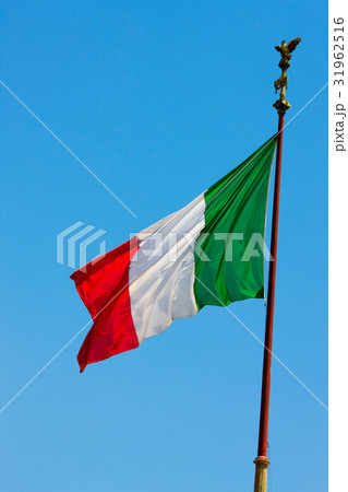 flag of Italy over sky 31962516