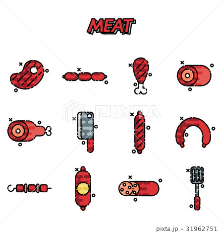 Meat cartoon concept icons Meat cartoon concept icons 31962751
