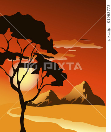 Bright yellow sunrise and sunset set Bright yellow sunrise and sunset set 31962772