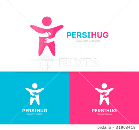 man and hands logo combination. Human and embrace 31963418