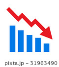 Declining bars graphic icon with declining arrow 31963490