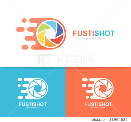 fast camera shutter logo combination. Speed lens 31964625