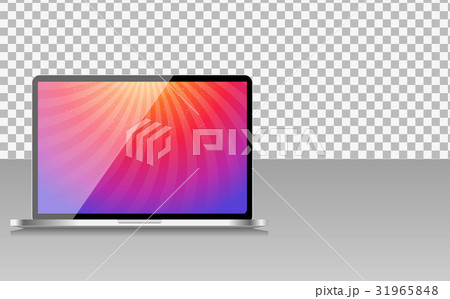 Realistic Computer Laptop with Abstract Wallpaper Realistic Computer Laptop with Abstract Wallpaper 31965848