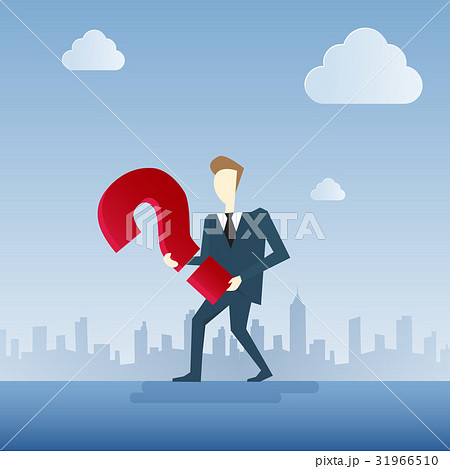 Business Man With Question Mark Pondering Problem 31966510