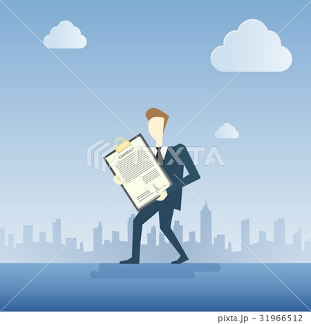 Successful Business Man Hold Contract Sign 31966512