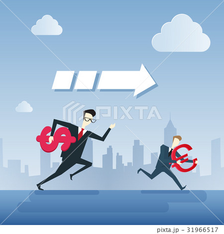 Business People Group Run Holding Dollar And Euro Business People Group Run Holding Dollar And Euro 31966517