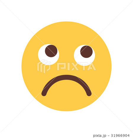 Yellow Cartoon Face Sad Upset Emoji People Emotion 31966904