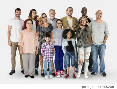 Diversity of People Generations Set Together Studio Isolated 31968286