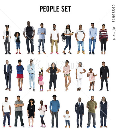 Group of African Descent People Together Set Studio Isolated Group of African Descent People Together Set Studio Isolated 31968349