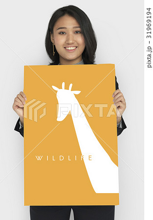 Animal Wildlife Word with Giraffe Graphic Animal Wildlife Word with Giraffe Graphic 31969194