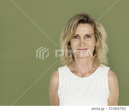 Caucasian blonde woman in a studio shoot 31969792