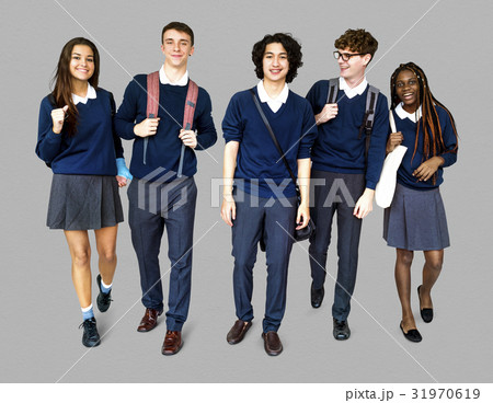 Group of Diverse High School Students Studio Portrait Group of Diverse High School Students Studio Portrait 31970619