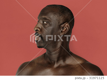 Adult Man Serene Face Expression Studio Portrait 31971125