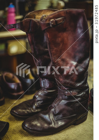 Pair of long leather boots Pair of long leather boots 31972485