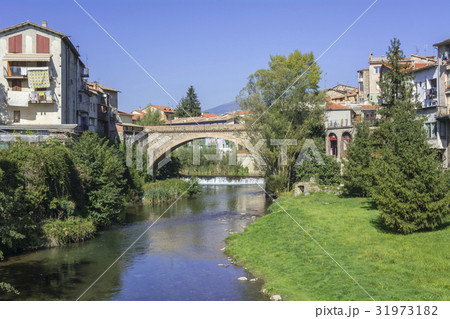 Landscape river bridge in the village of Ripoll Landscape river bridge in the village of Ripoll 31973182