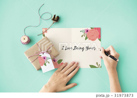 Love Fondness Flower Boarder Card Concept 31973873