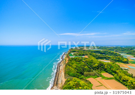 銚子市と旭市付近を空撮 31975043