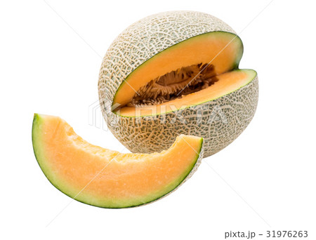 Melon, sweet fruit for pingsu, path and isolated Melon, sweet fruit for pingsu, path and isolated 31976263