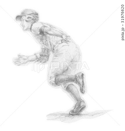 野球ランナー 手書きイラストのイラスト素材 31976620 Pixta