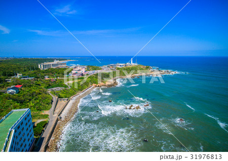 銚子市犬吠埼灯台付近を空撮 31976813