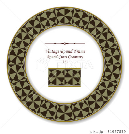 Round Retro Frame of Round Cross Geometry 31977859