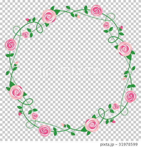 Pink rose frame pink roses, decoration frame 31978599