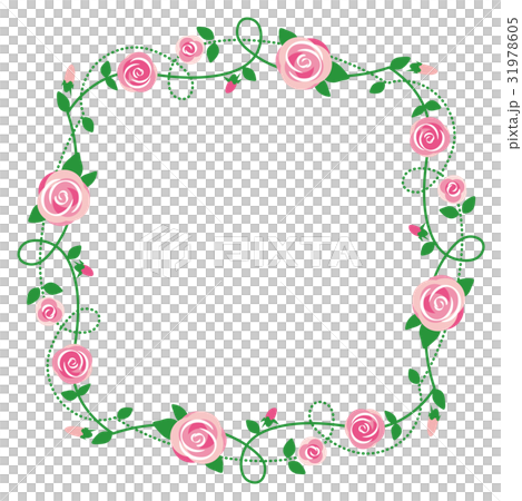 Pink rose frame pink roses, decoration frame 31978605