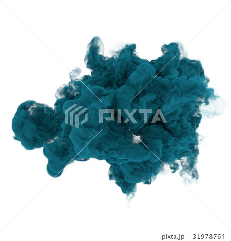 blue ink in water on isolated white in 3D render blue ink in water on isolated white in 3D render 31978764