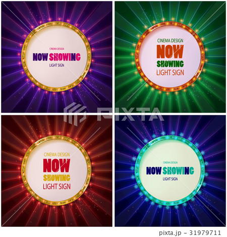 Set Vintage round frames cinema. 31979711