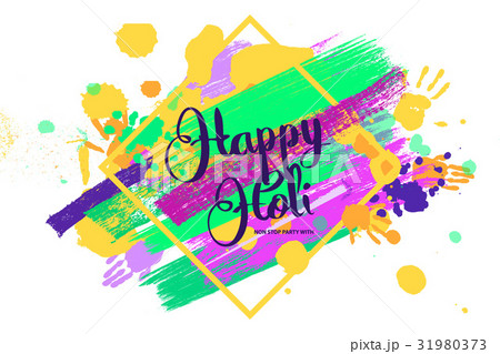 Happy holi on a background of hand prints. Happy holi on a background of hand prints. 31980373