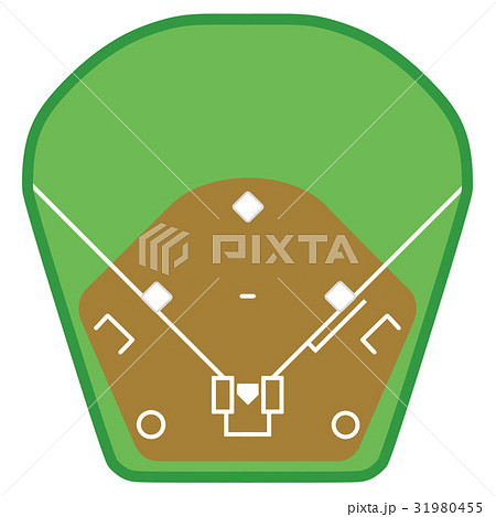 野球場 内野土グラウンドバージョン のイラスト素材 31980455 Pixta