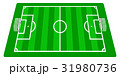 サッカーグラウンド〜サイドビュー ストライプ模様 31980736