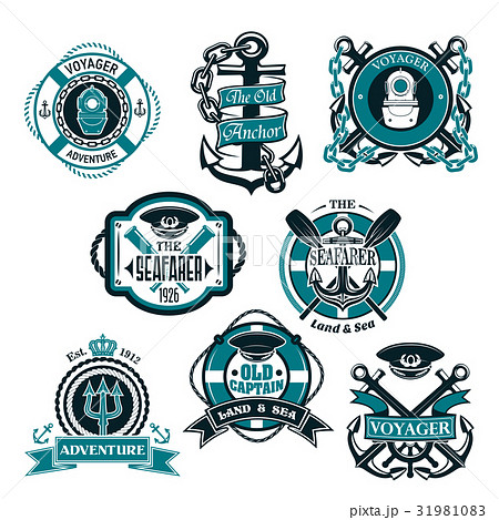 Vector icons set of nautical and marine symbols 31981083
