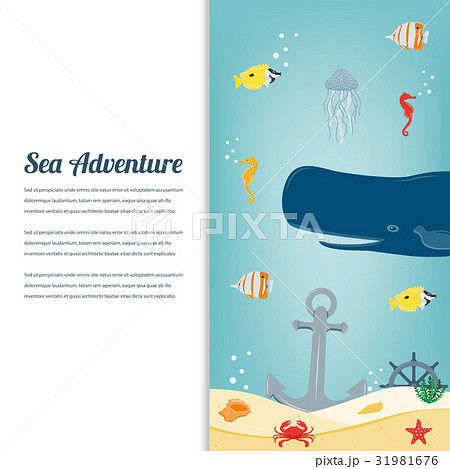 Sea icons and symbols set. Sea animals. Nautical 31981676