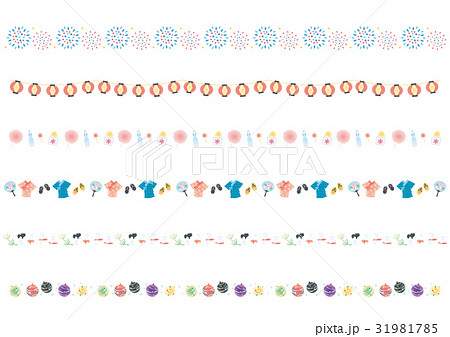 ライン素材 夏祭りのイラスト素材