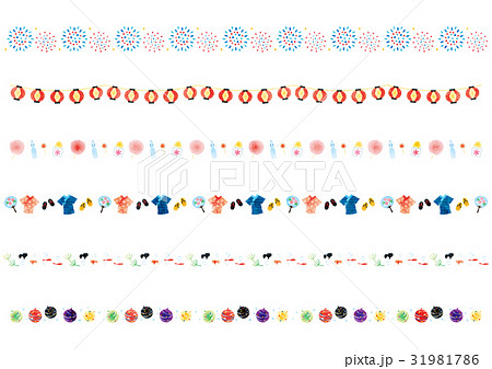 ライン素材 夏祭り テクスチャ のイラスト素材 31981786 Pixta
