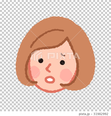 Embarrassing lady's face - Stock Illustration [31982992] - PIXTA