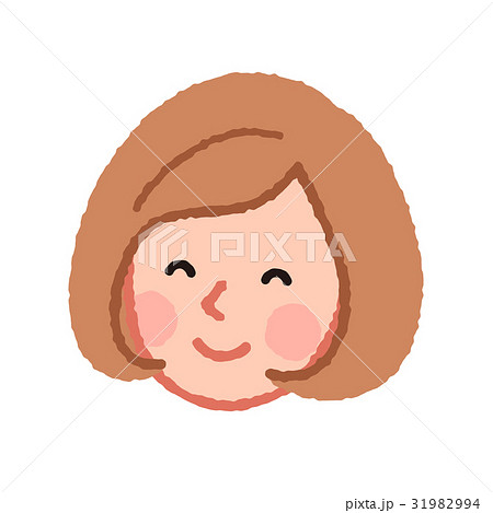 微笑む女性の顔 ２のイラスト素材