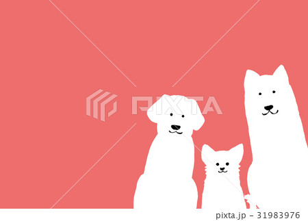 戌年年賀状(横) 赤色背景 文字無し 31983976